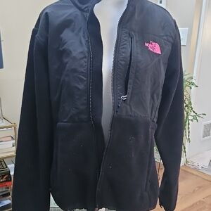 The North Face Black Fleece Jacket with Pink Breast Cancer Ribbon Logo